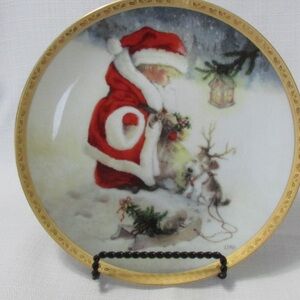 Authentic Hamilton Collection Collector's Plate, Santa's Littlest Reindeer